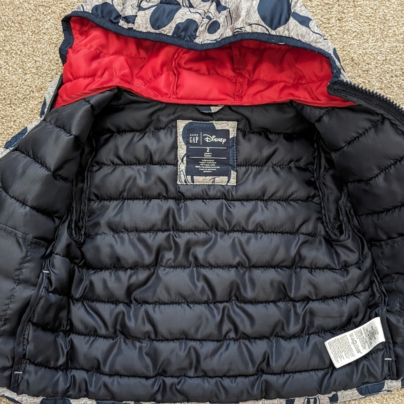Gap Disney Mickey Mouse Toddler Puffer Jacket 2 T - Picture 3 of 5